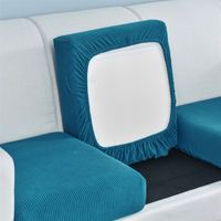 Solid Color Sofa Seat Cover Winter Elastic Corn Fleece Sofa ...