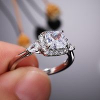 6mm main diamond, square diamond girl brass ring