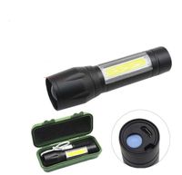 Multifunktions-USB-Wiederaufladbare LED-Taschenlampe-Taschenlampe Arbeitslicht tragbarer Outdoor-Camping-Wandern COB-Laternen läuft Sport-Fackeln-Licht