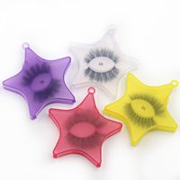 Handmade makeup faux eyelashes one pair thick curly five-pointed star synthetic 3D false mink eyelash makeup beauty tools