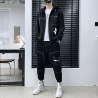 Men's suit autumn and winter new brand fasion casual ooded Jacket loose Leggings sports two-piece set
