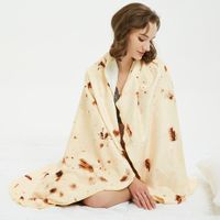 Couvertures douces chaude flanelle burrito couverture pour lits ronds corail molleton peluche jet de canapé tortilla pizza