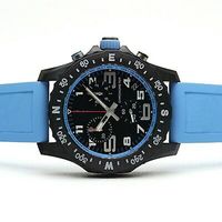 럭셔리 남성용 시계 일본 슈퍼 쿼츠 지구력 프로 크로노 그래프 48mm 어벤저 허리케인 베이비 블루 고무 1884 남성 시계 Hardex Glass Wristwatches