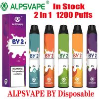 Otantik Alpsvape BY2 Tek Kullanımlık Cihaz Kiti 6 ml Pods 2 1 1200 Puff 900 mAh Pil ile 2 Vape Stick Ezzy Süper Kangvape Onee 100% A12