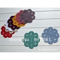 Free shipping 6pic lot 20 cm round cotton lace doilies coast...