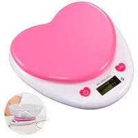 Portable Digital Kitchen Scale LCD Monitor Auto Zero Auto Poweroff Solid Heart Shape Gift For uring Weight Food Water Powder 220117