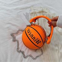 Design Basketball Form Handtasche Mode Frauen Ketten Handtasche Brief Umhängetasche Weibliche Mini Crossbody Taschen Rundgeldbörse Münze