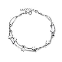 Classic Snake Chain Pentagram Round Bead Bracelet Girls Hand Jewelry