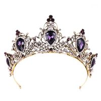 Hair Clips & Barrettes Purple Vintage Crown Bride Wedding Br...