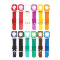 Silicone Strap Watch Case for Apple Watch band 44mm 40mm 38m...