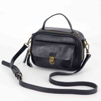 Vintage Natural Leather Handbags Women Bags Quality Genuine Shoulder Small Crossbody Bag Brand Designer Flap Purse