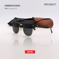 Fabrik Großhandel Top Qualität 51mm Halbframe Designer Club Sonnenbrille Womens Mens Master UV400 Protecton Spiegel Sonnenbrille Gafas