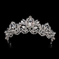 Vintage Crystal Flowers Tiaras Rhinestone Queen Crowns Accesorios para el cabello de la boda de la boda de lujo para mujer