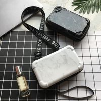 Saklama Torbaları Mini Çanta Makyaj Gecelik Seyahat Kozmetik Sert Mermer Baskı Organizatör E2S