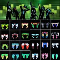 New Waterproof LED Luminous Flashing Cool Face Mask Party Masks Light Up Dance Halloween masks Costume Decoration Cosplay Party SuppliesI318