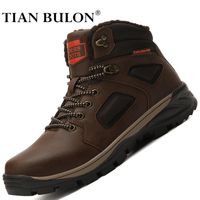 Winter Leather Ankle Boots Men Casual Shoes Outdoor Waterpro...