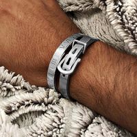 Mens pulseiras 2019 punk 2 pçs / conjunto geométrico pulseira de pulseira de aço inoxidável para homens conjunto de presente de jóias