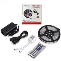 Led Strips Light 5M 300LEDs SMD5050 12V RGB Strip Waterproof 44Key IR Remote Controller DC 12V Power Supply With Packaging Box