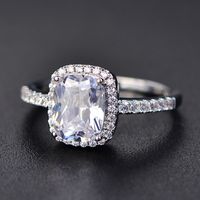 925 sterling argento Moissanite certificato diamante anello nuziale per donne fidanzamento quadrato gemma colorato anelli di moda zircone