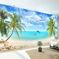Custom qualsiasi taglia murale wallpaper 3d coconut albero spiaggia spiaggia foto parete carta soggiorno soggiorno tv divano camera da letto sfondo parete 3 d1