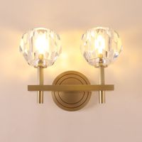 Glans K9 Crystal LED Wandlampen Metaal Gemonteerde SCONCES Amerikaanse RH-lamparmaturen voor Corridor Binnenverlichting Lamparas