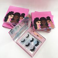 Embalaje de libros de pestañas personalizado con pinzas de las pestañas 3 pares diferentes 3D 5D 25 mm Peaches de visón cajas de pestañas
