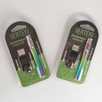 Bateria de Vape do arco-íris Vertex 510 Thread Bateria PRETEAT E Cigarros Vape Pen 350mAh Vaporizador Vaporizador Caneta Carregador de bateria