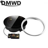 DMWD 1200 W Yuvarlak Elektrikli Manyetik Indüksiyon Tencere Tel Kontrol Siyah Kristal Panel Hotpot Ocak Soba Ocak Sıcak Pot Fırın1