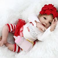 22 Zoll Reborn Puppen zum Verkauf weiche Silikon-Reborns Babys Mädchen-Playhouse Toys lebensechte Puppe Neugeborenen Santa Weihnachten