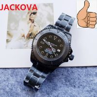 43mm Top Luxury Automatic Mechanical Watches Luminous Business Waterproof 50m Self-wind Deep All Black Sweeping montre de luxe Wristwatches Full 904L Steel Strap