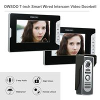 Video Deurtelefoons Owsoo 7 Inch Telefoon Deurbel Intercom Kit 2 Indoor Monitor 1 Outdoor Camera Handsfree Call Electric Lock-Control1