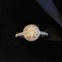 Real 925 Sterling Silver CZ Diamond RING with Original box s...