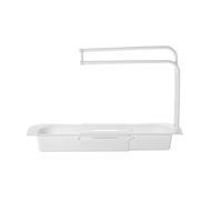 Solid Color Sink Rack Multi Function Household Kitchen Storage Drain Basket Telescopic Expandable Shelf Hanging Type 5 5yc P2