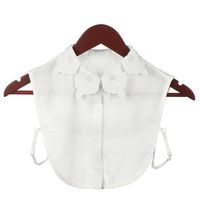 1pc Detachable Lapel Fake Collar Ruffles Lace Cotton Shirt F...
