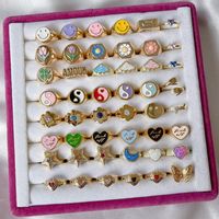 Bulk-Schmuck Großhandel Finger Ringe für Frauen Tai Chi Sun Blume Liebe