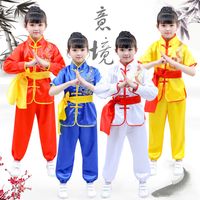Chino tradicional traje de mascota niños niños wushu traje kung fu tai tai chi uniforme artes marciales rendimiento ejercicio equipo de ropa