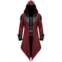 Erkek Trençkotlar 2021 Cadılar Bayramı Hoody Kostümleri Erkekler Uzun Kollu Steampunk Ceket Gotik Yutmak-Kuyruk Ceket Cosplay Kostüm Assassin