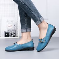 Genuine Leather Woman Soft Moccasins Boat For Women Flats Sh...