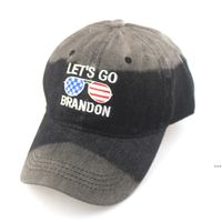 Party-Hüte Lassen Sie uns Brandon bestickt Baseballmütze mit verstellbarem Riemen 6 Farben CCA12564
