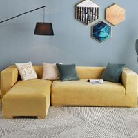 Chaise Couvre Canapé en forme en forme de Peluche pour salon Velvet Furniture Elastic Couch Screencover Set Spandex Cover