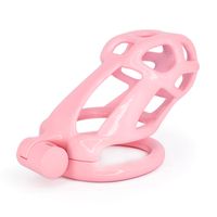 2021 Neues Design 3D Druck Hahn Cage Rosa Nylon Harz Männliche Keuschheitsgerät Set Penis Ring Bondage Gürtel Fetisch Erwachsene Sex Spielzeug