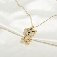 High quality plated 18k gold micro-set zircon cute little tiger pendant necklace jewelry European temperament women exquisite luxury collarbone chain