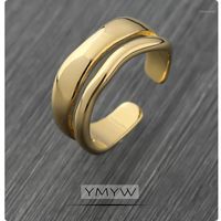 Bagues de cluster Ymyw Bague pour femmes Gold Cuivre Open Irrégulier Géométrique en métal 2022 Charme Tempéramment coréen Bijoux à doigts réglable