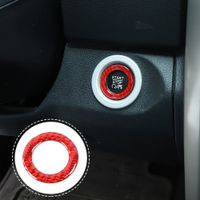 Car Engine Start Button Cover Decoration Stickers Red Carbon Fiber 1pc for Dodge RAM 2010 UP Auto Interior Accessories