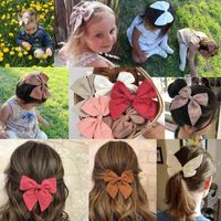 Nxy Children's Hair Accessories 2 Pcs Boutique Linen Fabric Bows Baby Women Cotton Clips Sailor Barrettes Grips Headwear 221230