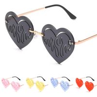 Fashion Women Rimless Sunglasses Heart Lens Sun Glases Trimm...