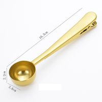 Stainless Steel Coffee Measuring Spoon With Bag Seal Clip Mu...