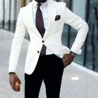 Men's Suits & Blazers Arrival White Business Groom Tuxedos For Wedding Slim Fit Men Male Fashion Bridegroom 2 Pieces Terno Jaquetas
