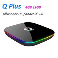 Q PLUS Smart Android 9.0 TV Box 4GB 32GB USB 3.0 Netflix Allwinner H616 PK T95 S905X3 Установите верхнюю коробку