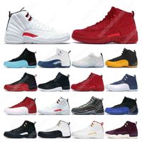 Mens 12 sapatos de basquete 12s homens mulheres jogos de gripe utilitário inverno inverno ginásio preto vermelho mens esporte sneaker 36-47